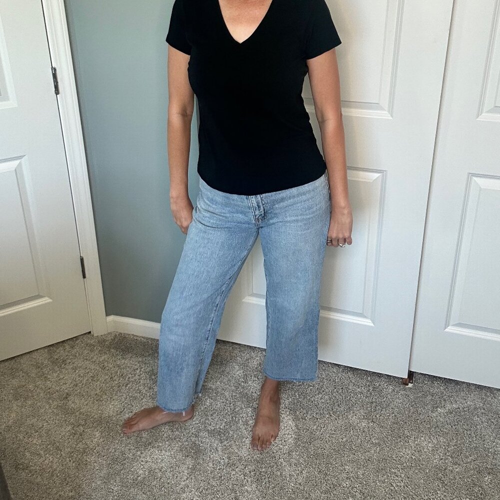 Women's Light Blue Wide Leg Jeans - Picture 2 of 3
